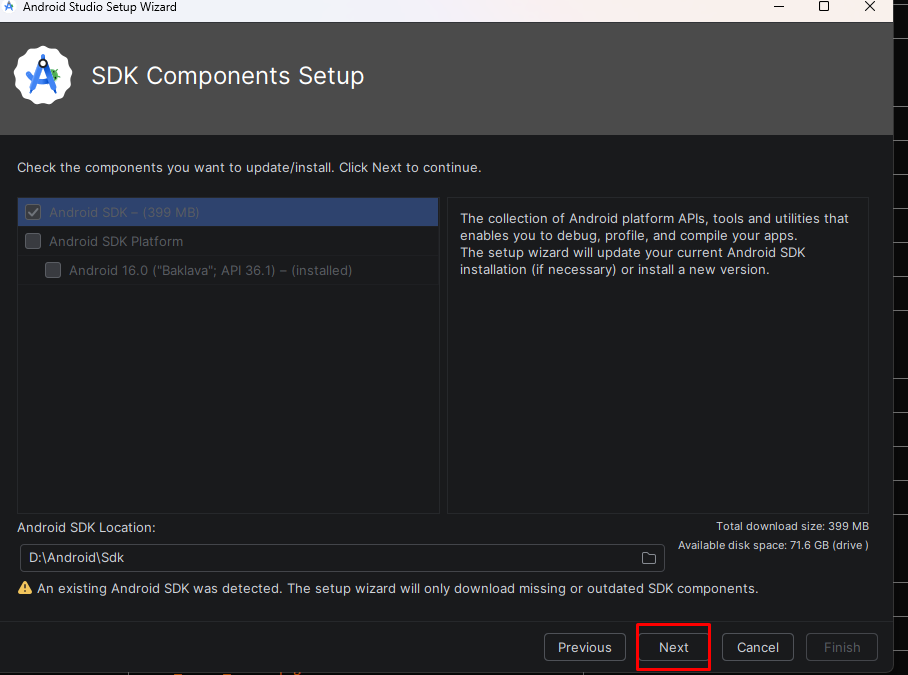 Android Studio SDK Download