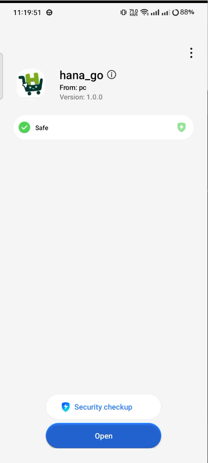 GreenCart running on device